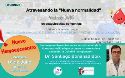 Actualización COVID-19 en coagulopatías congénitas.